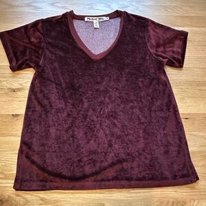 Michael Stars V-neck Velour Tee